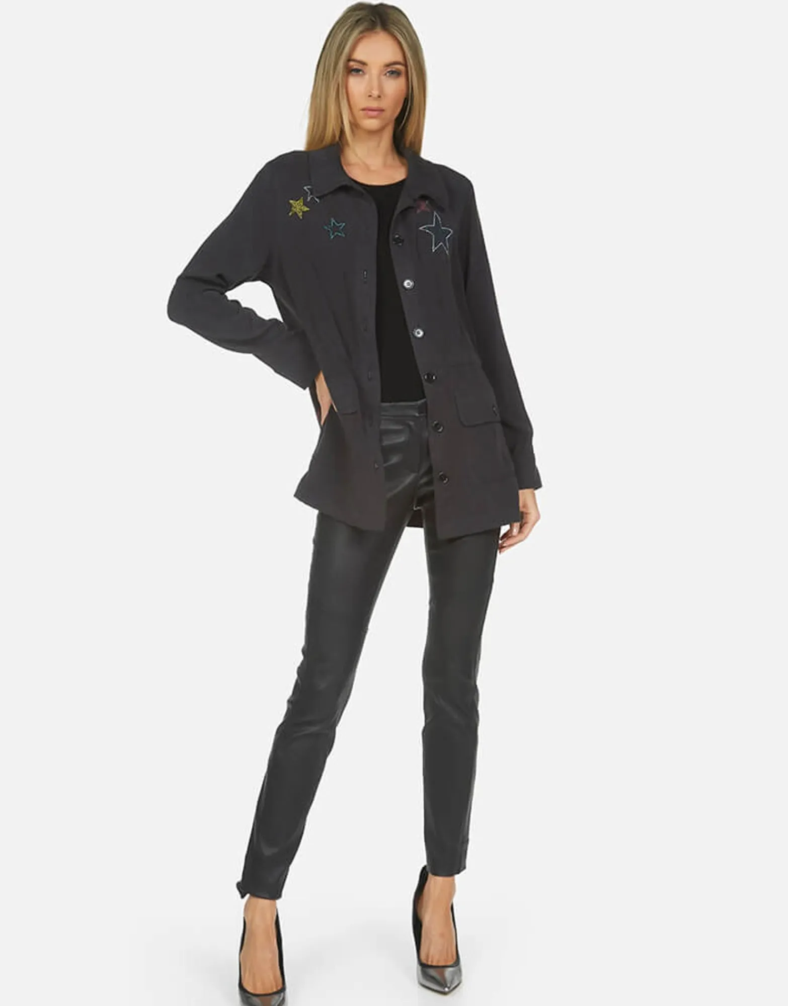 Cheap Ashanti Crystal Stars Pullover Top Clothing Made In Los Angeles California Usa Women Jackets