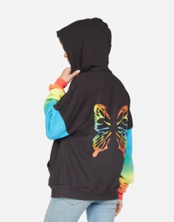 Cheap Azaria Rainbow Butterflies Women Hoodies