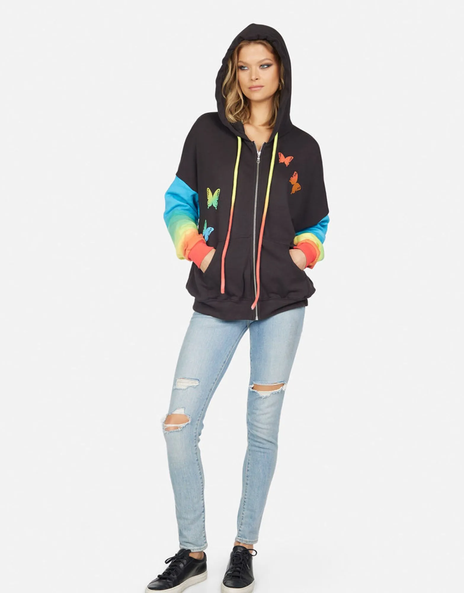 Cheap Azaria Rainbow Butterflies Women Hoodies