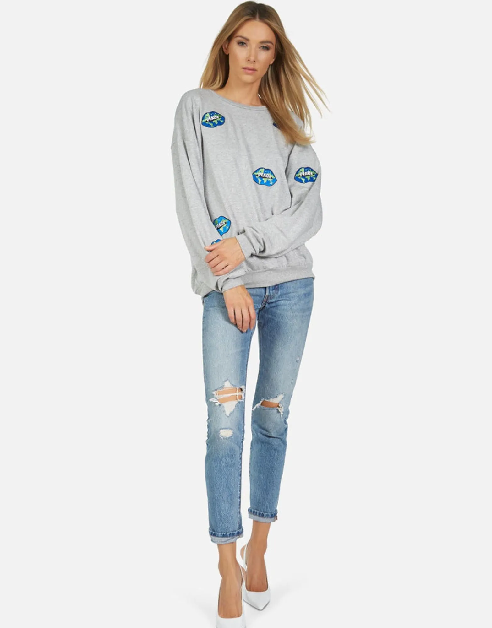 Cheap Babbs World Peace Lips Women Long Sleeve