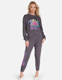 Hot Barbie & Friends Crop Pullover Lt Onyx | Spalding By Women Long Sleeve