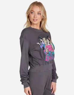 Hot Barbie & Friends Crop Pullover Lt Onyx | Spalding By Women Long Sleeve