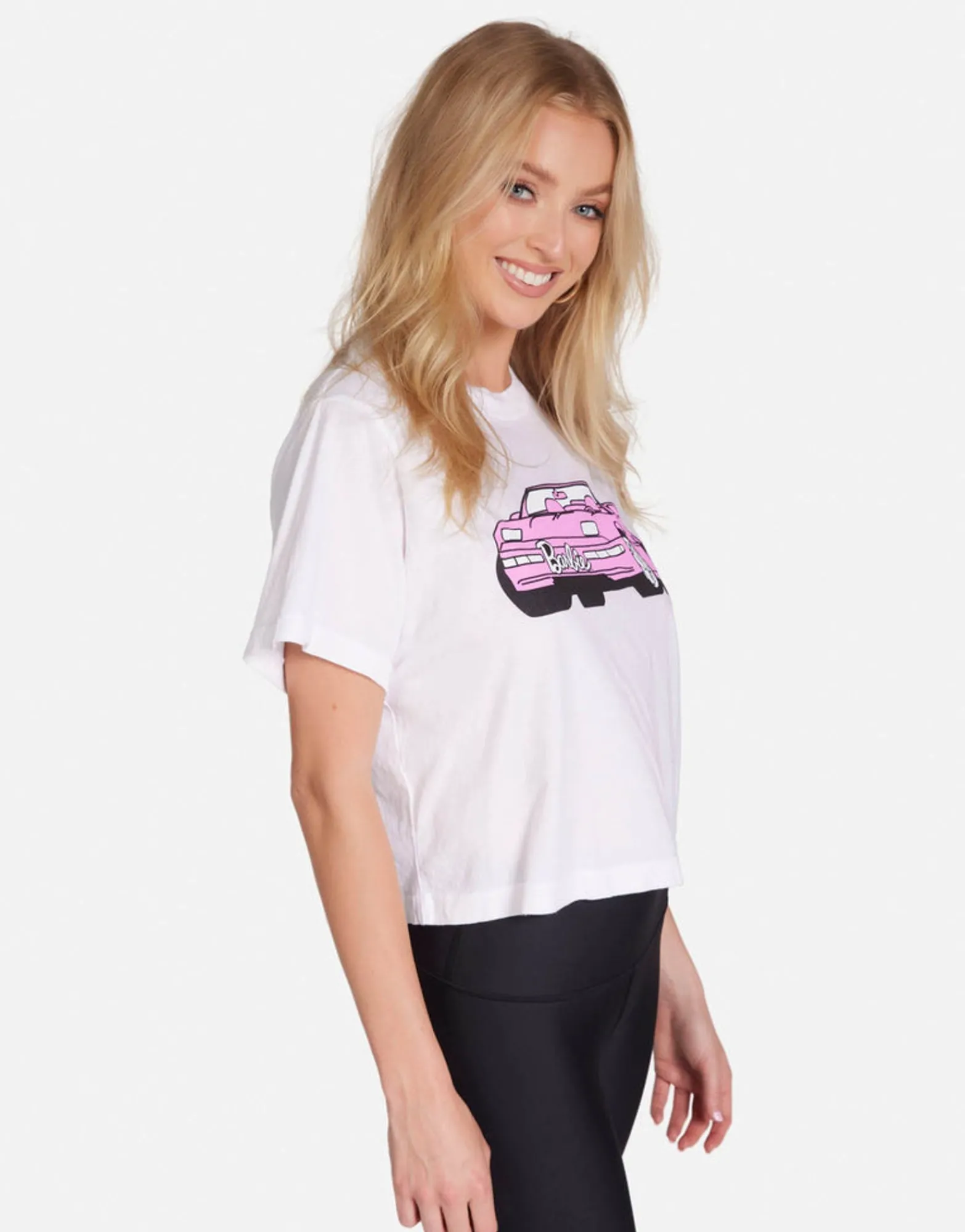 Shop Barbie Convertible Boxy Crop Tee In | Rue By Women Short Sleeve