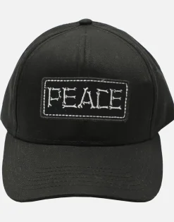 Best Bay Peace Text Bones Patch Canvas Hat | Bay By Hats