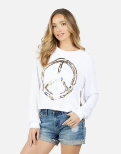 Shop Bethany Foil Chain Peace Women Long Sleeve