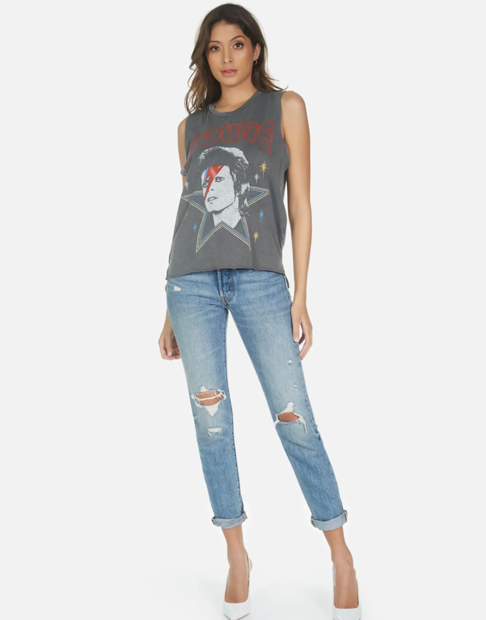 Cheap Bowie 1973 Tour Concert Tank | Kinzington By Women Tanks