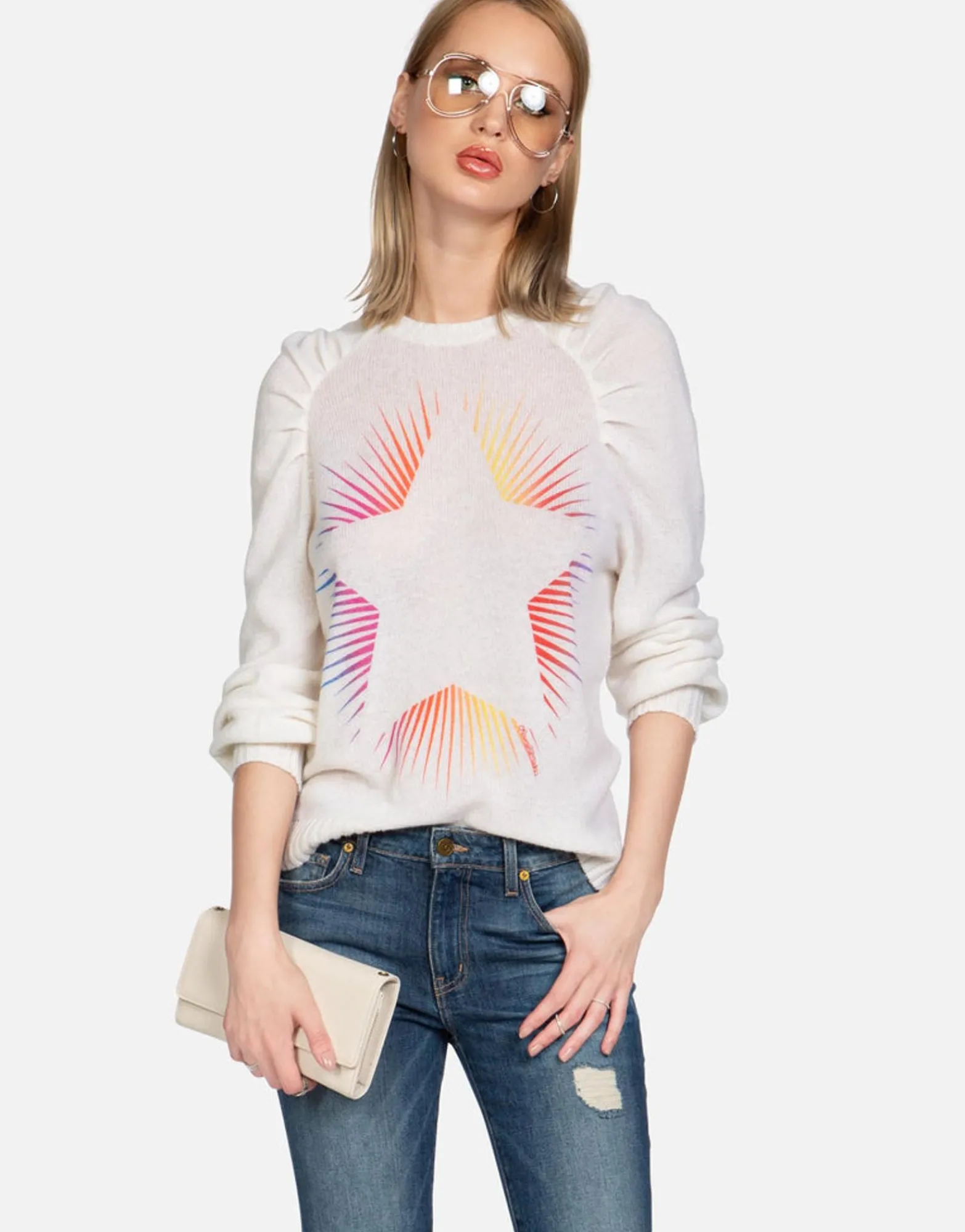 Best Sale Bright Starburst Cashmere Sweater | Vida By Women Sweaters & Knits