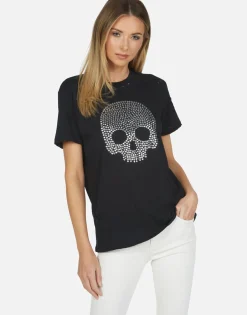 Cheap Capri Nailhead Skull Women Short Sleeve
