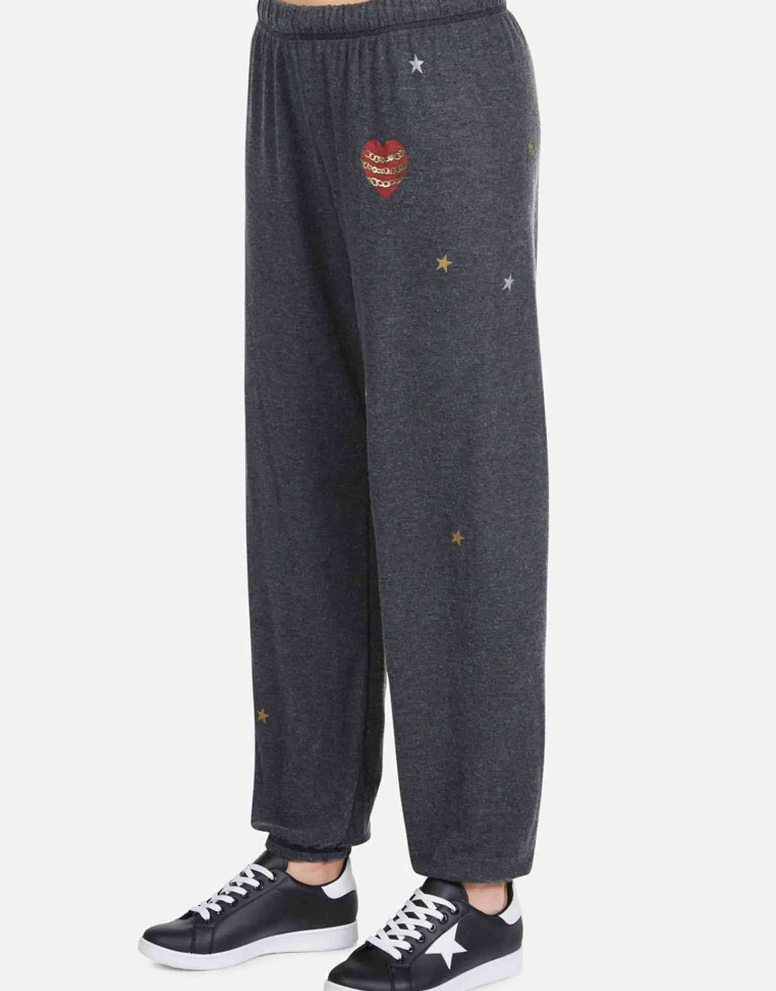 Best Sale Chain Heart Stars Long Pant In Black | Tanzy By Women Long Sweatpants