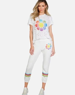 Cheap Color Skull Flower Crop Sweatpant | Alana By Women Crop Sweatpants