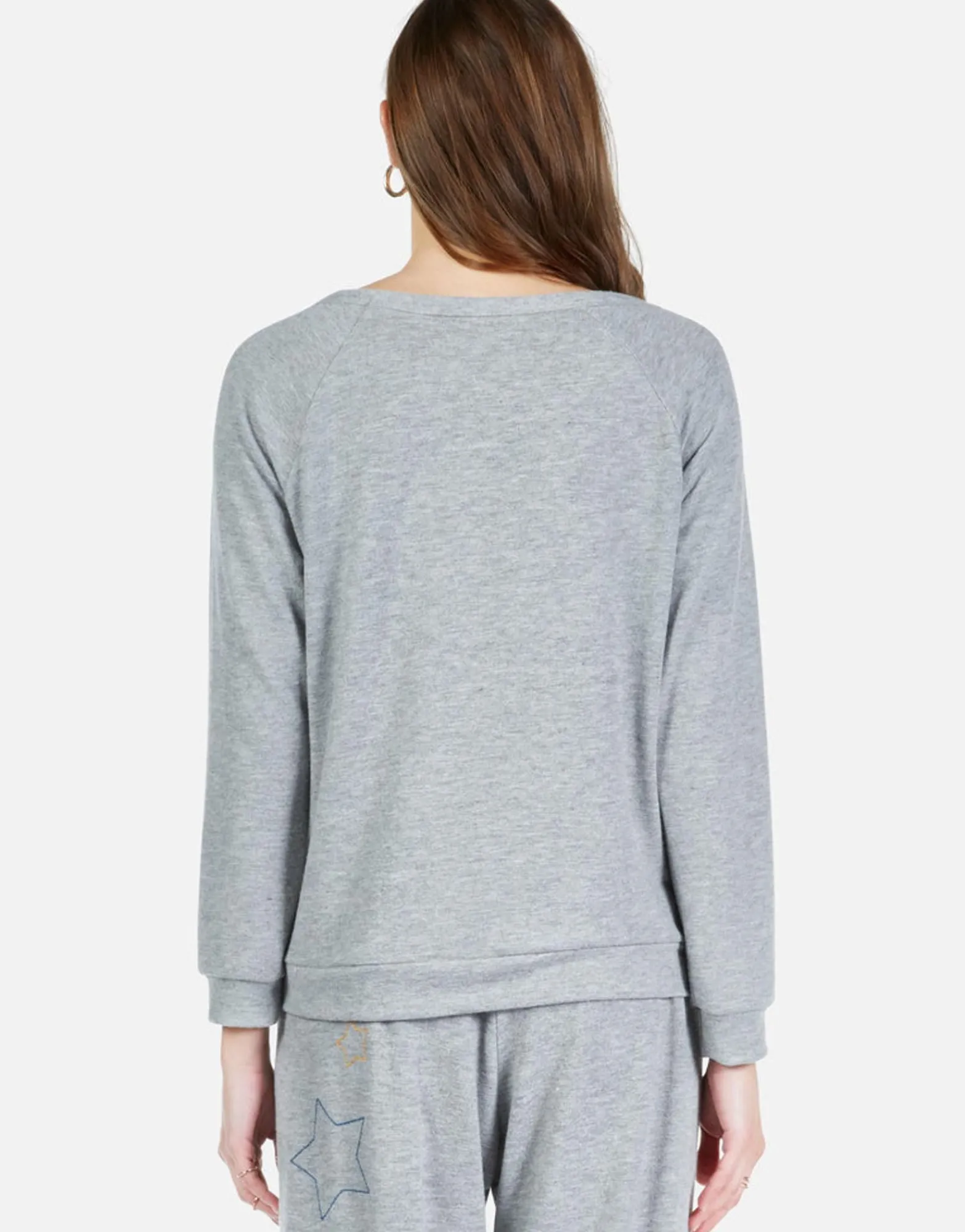 Cheap Color Star Outline Embroidery L/S Pullover | Brenna By Women Long Sleeve