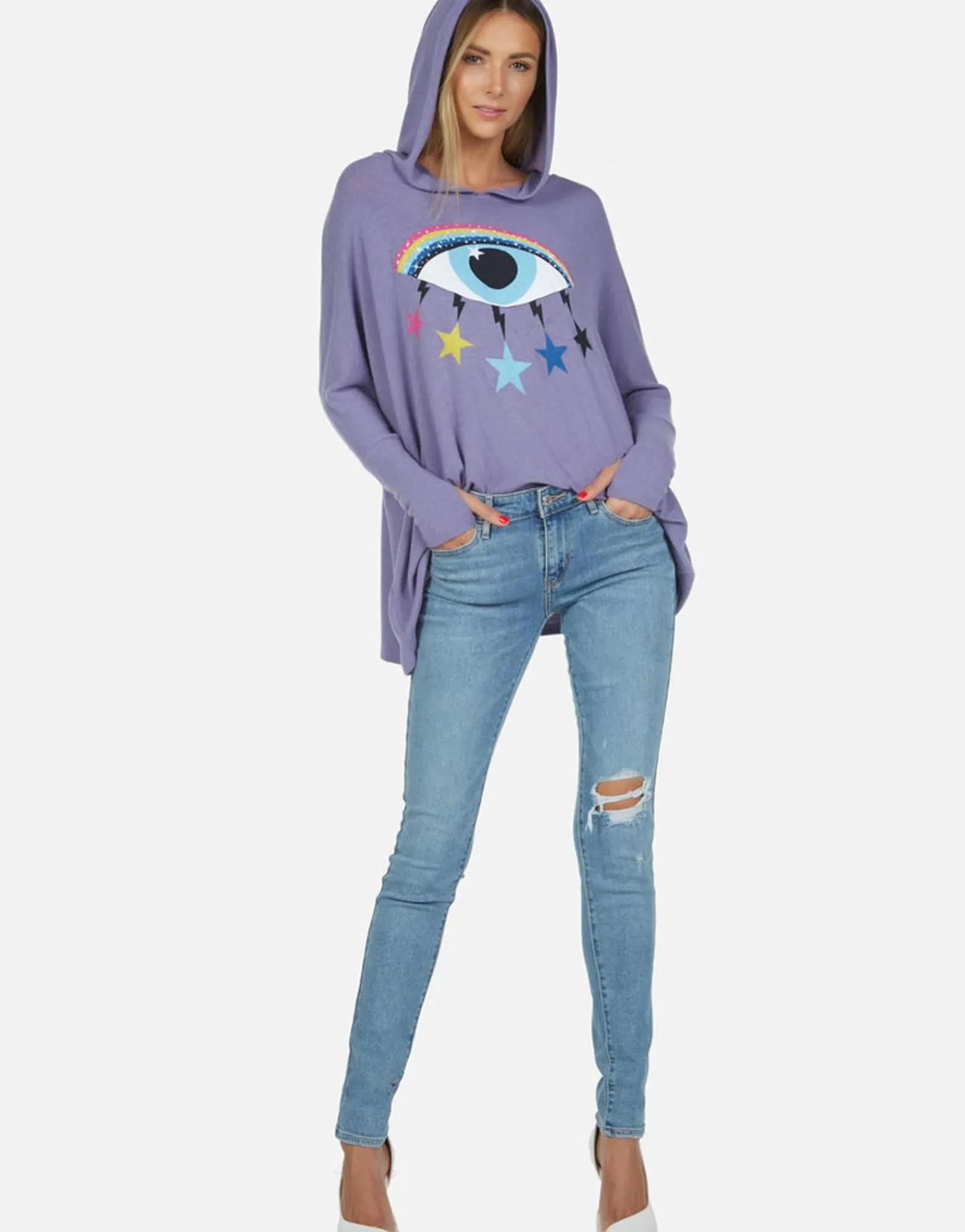 Flash Sale Cosmic Rainbow Eye Oversized Pullover Hoodie | Wilma By Women Hoodies
