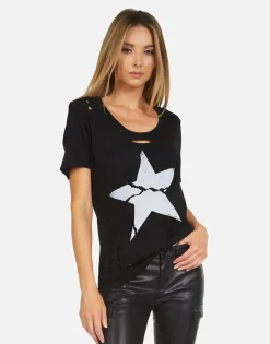 Fashion Cracked Star Vintage Women'S Tee | Myra X By Women Short Sleeve