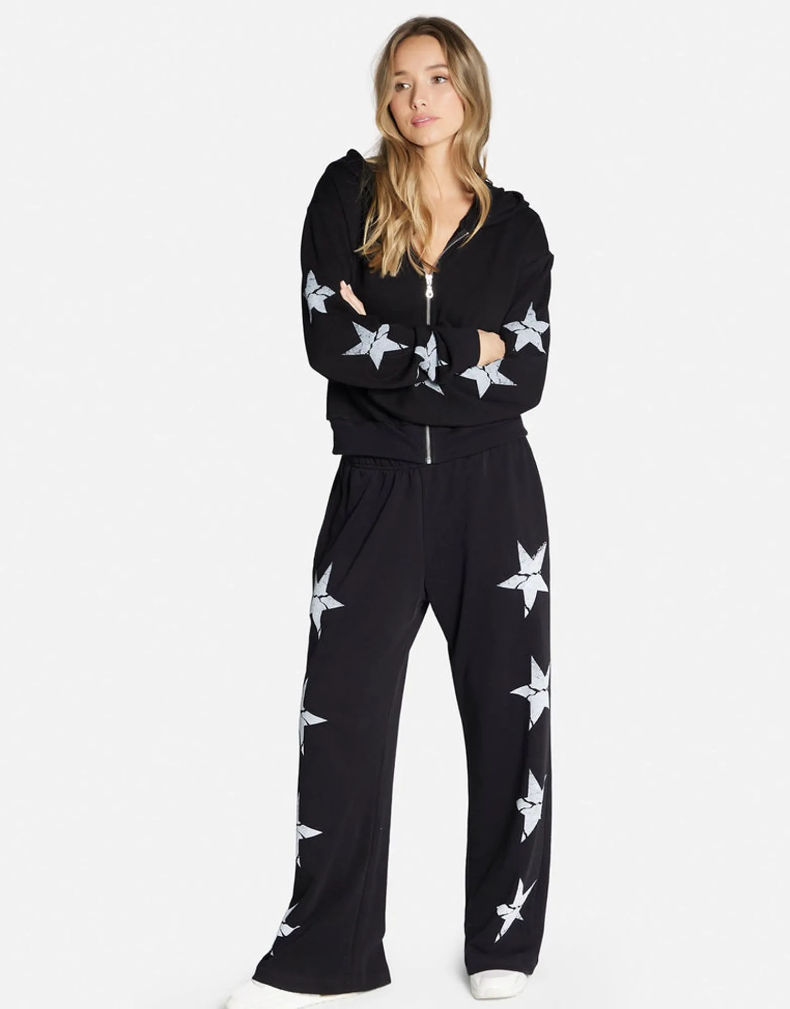 Clearance Cracked Star Zip Hoodie In | Lachelle By Women Hoodies