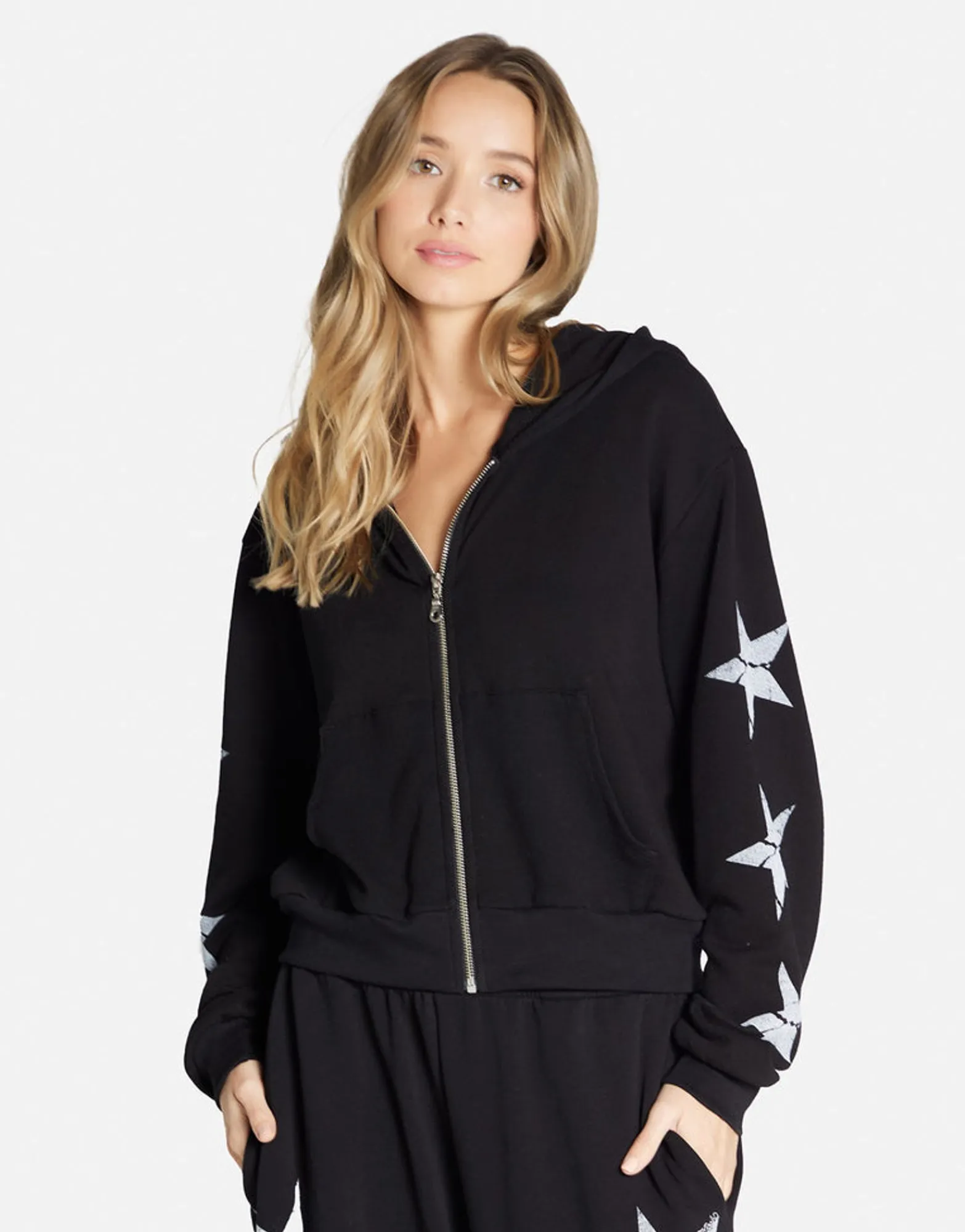 Clearance Cracked Star Zip Hoodie In | Lachelle By Women Hoodies
