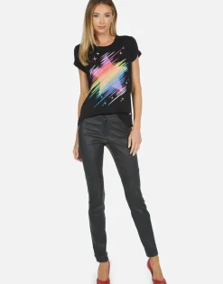 Shop Croft Neon Sparkle Star Women Short Sleeve