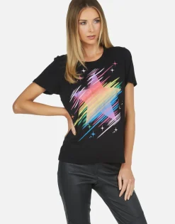 Shop Croft Neon Sparkle Star Women Short Sleeve