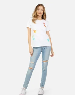 Discount Croft Rainbow Butterflies Women Short Sleeve