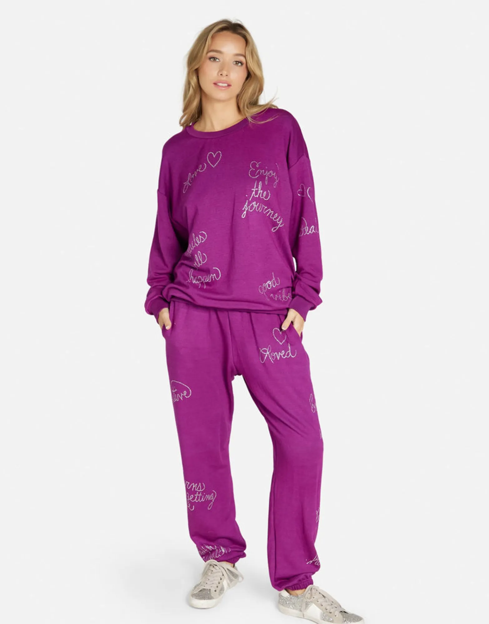 Hot Crystal Affirmations Pullover In | Babbs By Women Long Sleeve