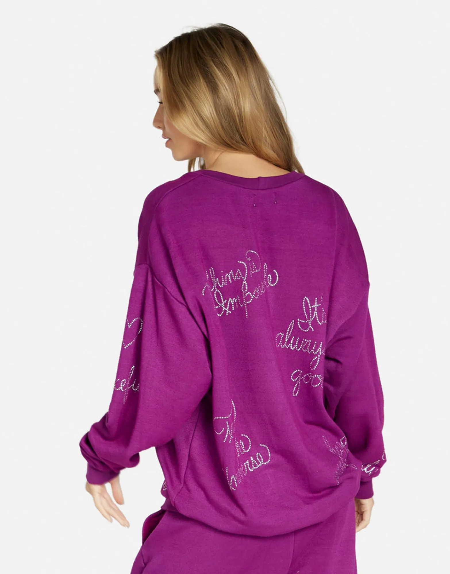 Hot Crystal Affirmations Pullover In | Babbs By Women Long Sleeve