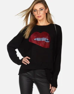 Store Crystal Biting Lip Cashmere Sweater | Ladona By Women Sweaters & Knits