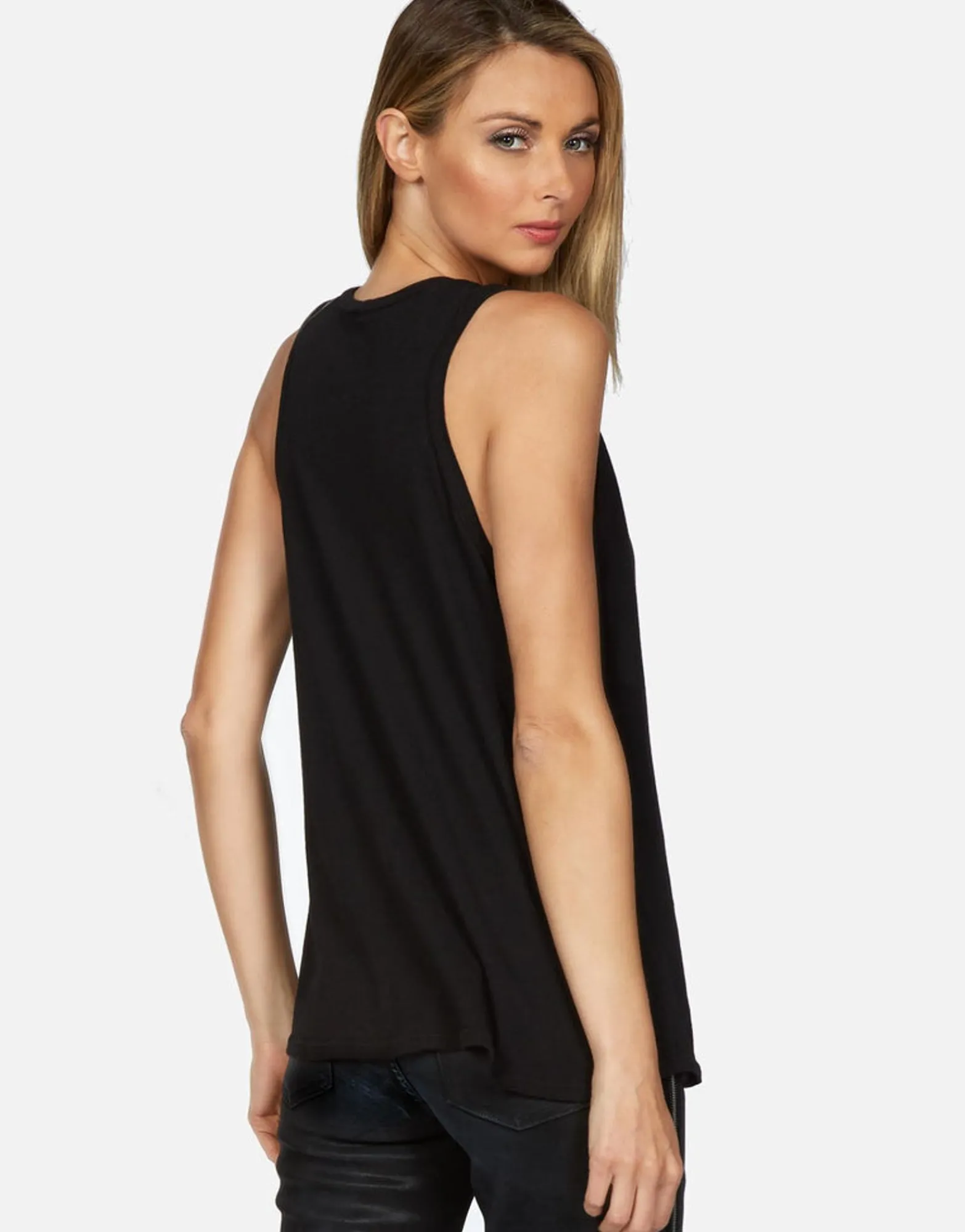 Fashion Crystal Biting Lip High Neck Tank | Peyton By Women Tanks