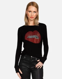 Fashion Crystal Biting Lip L/S Fitted Thermal | Mckinley Women Long Sleeve