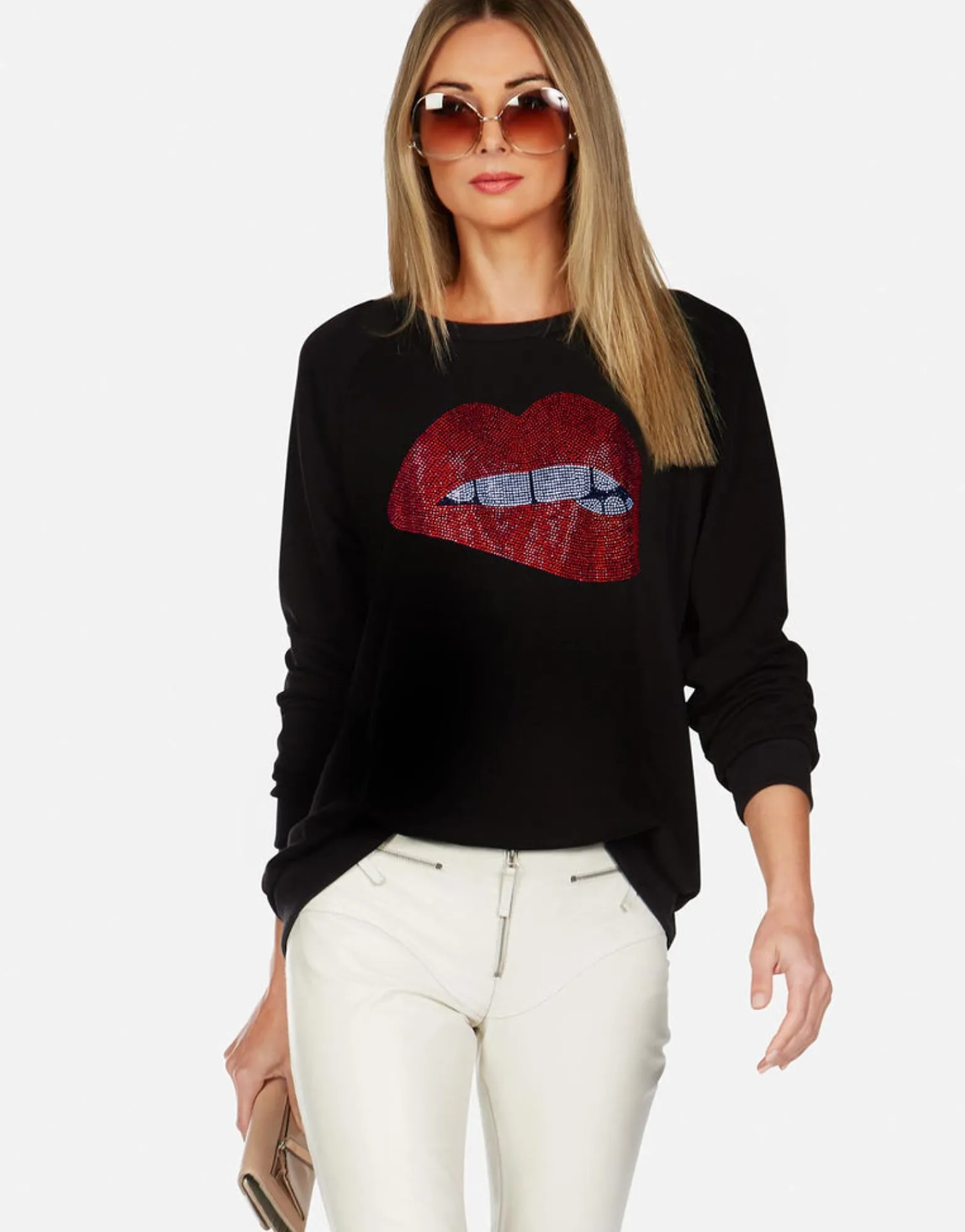 Flash Sale Crystal Biting Lip L/S Pullover | Noleta By Women Long Sleeve