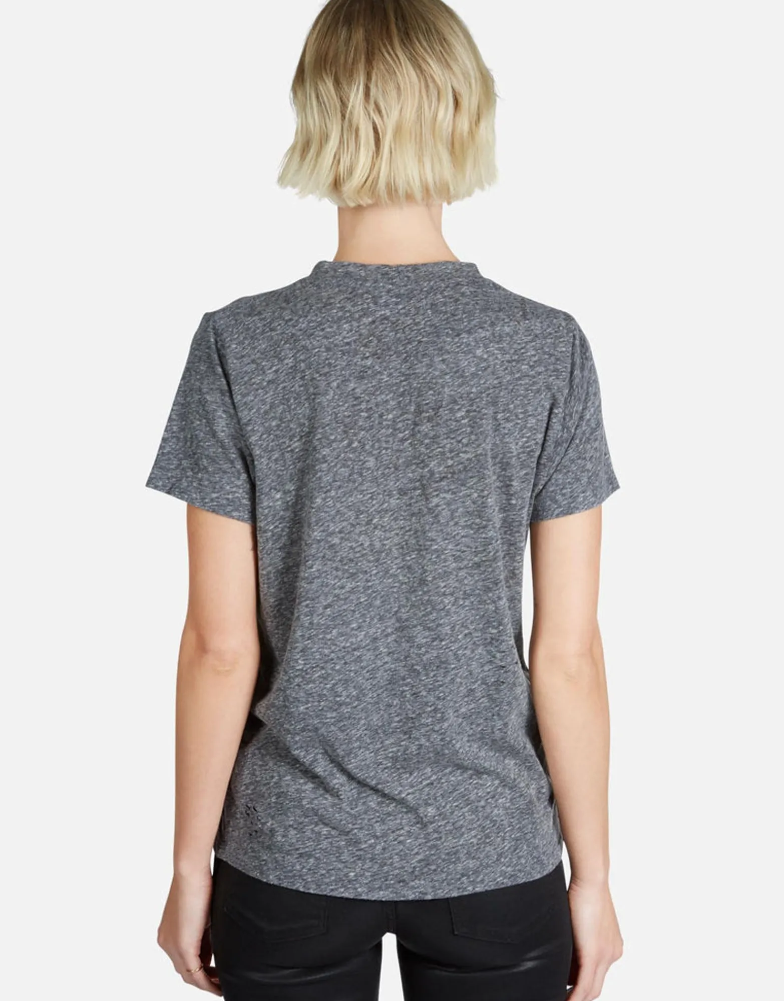 Store Crystal Biting Lip S/S Vintage Tee W/ Holes | Capri By Women Short Sleeve
