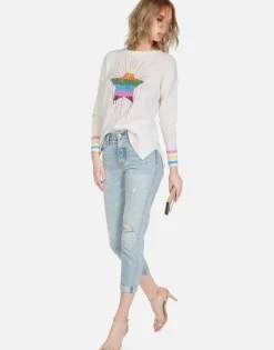 Sale Crystal Dripping Star Cashmere Sweater | Vivian By Women Sweaters & Knits