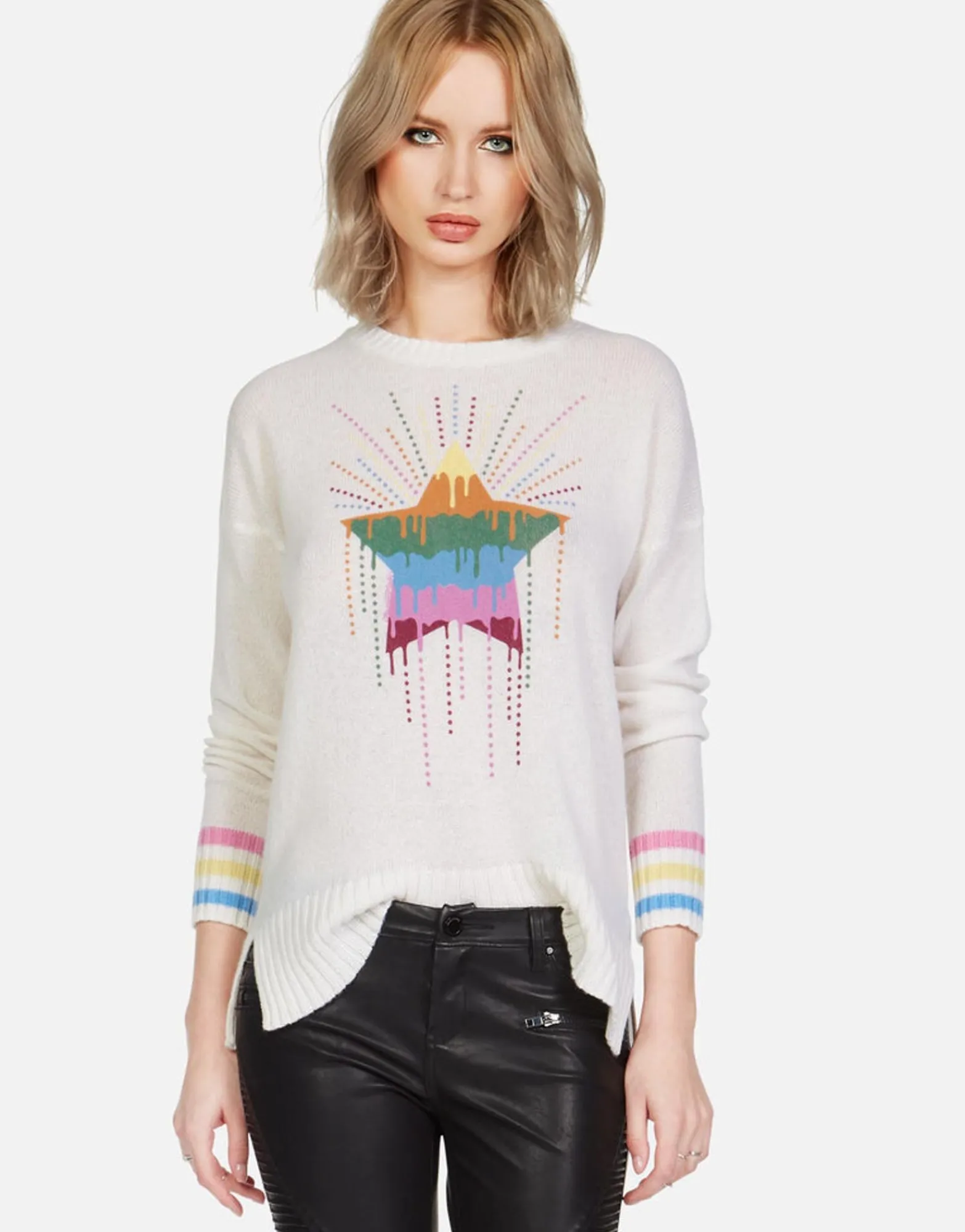 Sale Crystal Dripping Star Cashmere Sweater | Vivian By Women Sweaters & Knits