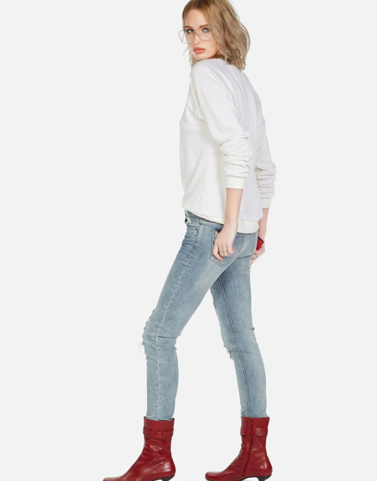 Clearance Crystal Dripping Star Vintage Pullover | Noleta By Women Long Sleeve