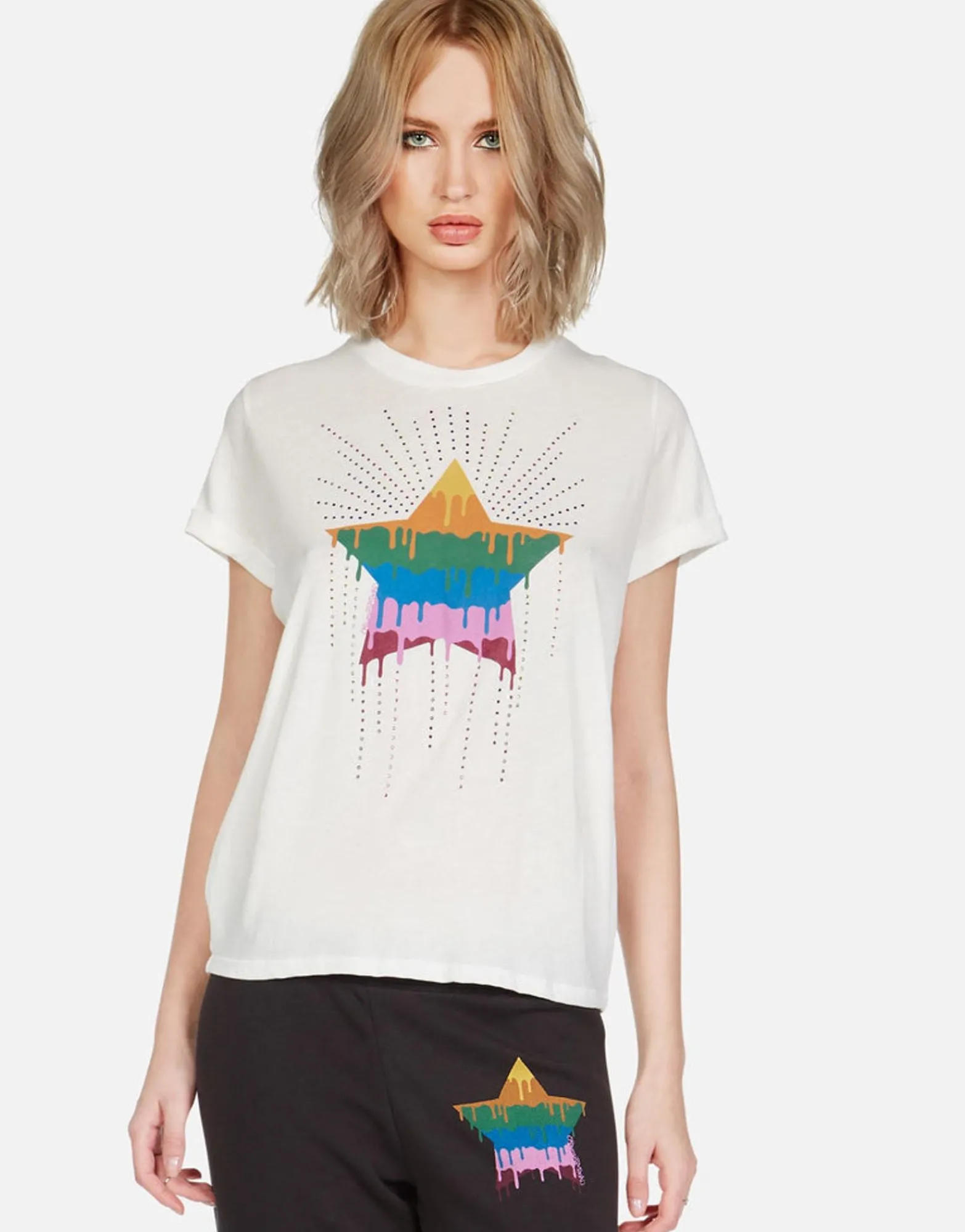 Outlet Crystal Dripping Star Vintage S/S Tee | Edda By Women Short Sleeve