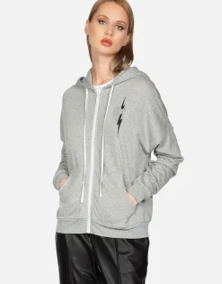 Clearance Crystal Happy Lightning Love Zip Hoodie | Chandra By Women Hoodies