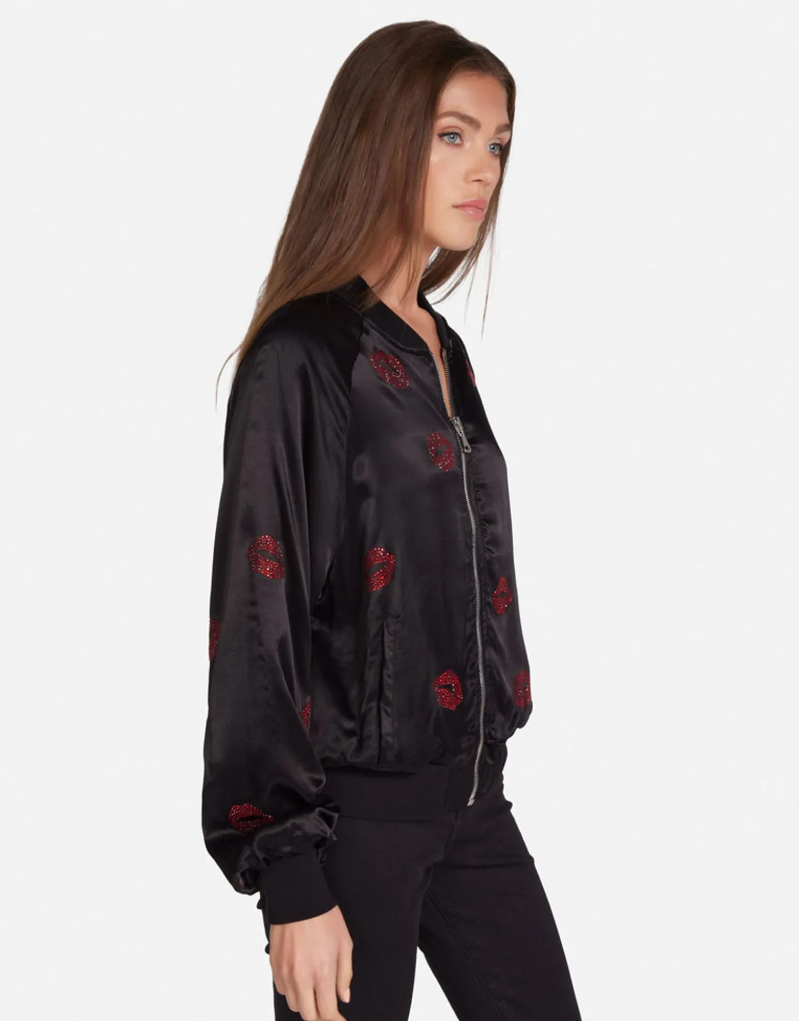 Outlet Crystal Kisses Bomber Jacket In | Mckay By Women Jackets