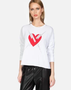 Hot Crystal Lightning Love L/S Crop Tee | Luella By Women Long Sleeve