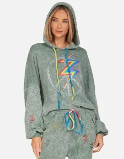 Sale Crystal Lightning Peace Boyfriend Hoodie | Serilda By Women Hoodies