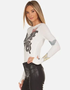 Online Crystal Love Butterfly Fitted Top In | Mckinley By Women Long Sleeve