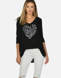 Online Crystal Love Heart S/S Tee | Eva X By Women Short Sleeve