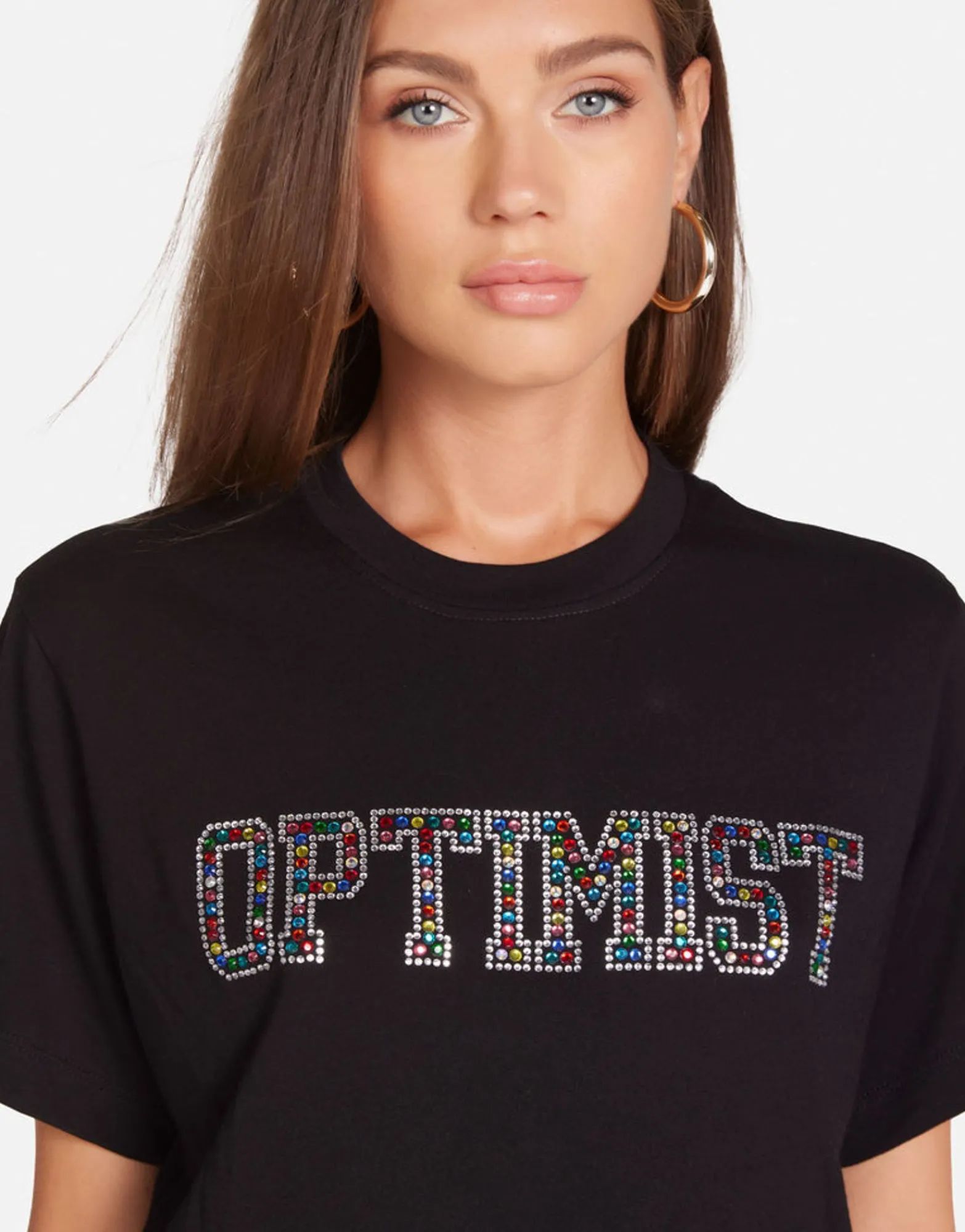 Online Crystal Optimist Boxy Crop Top In | Rue By Women Short Sleeve