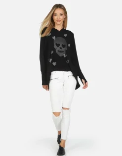 Best Crystal Peace Love Skull Boyfriend Hoodie | Wilma X By Women Long Sleeve