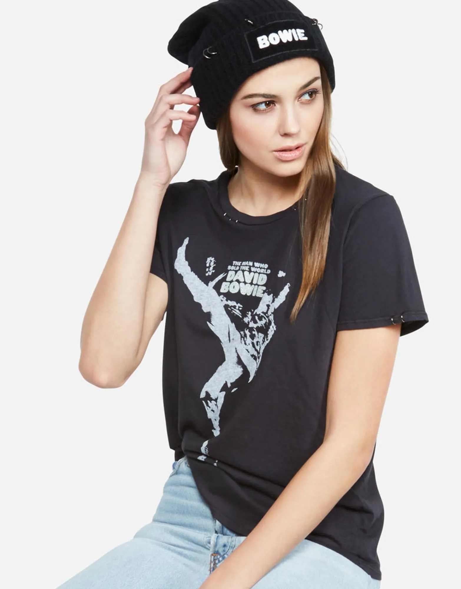 Store David Bowie Classic Tee W/ Metal Ring Trim | Wolf By Women Short Sleeve