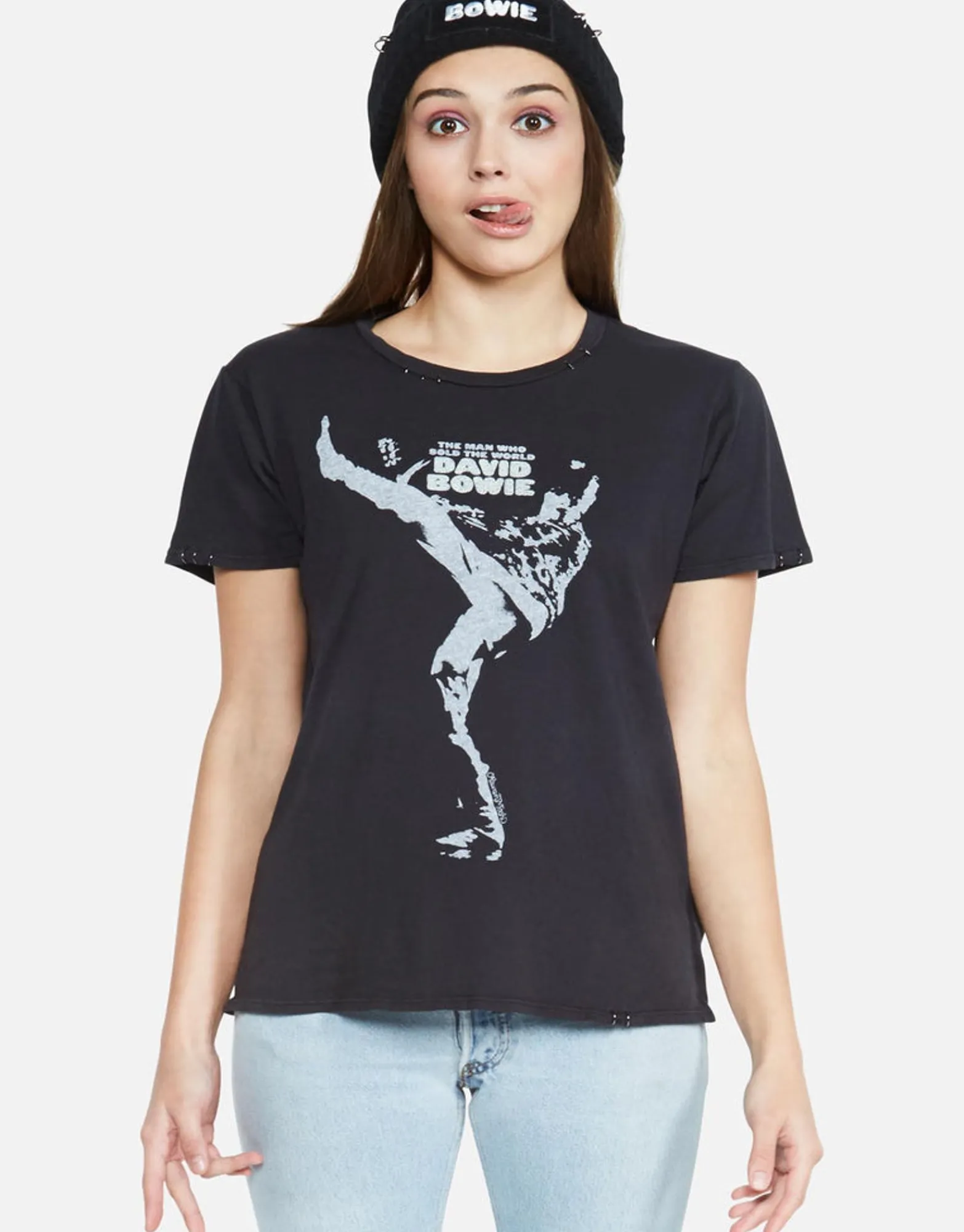 Store David Bowie Classic Tee W/ Metal Ring Trim | Wolf By Women Short Sleeve