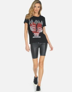 Online Def Leppard Heartbreak Boyfriend Tee | Edda X By Women Short Sleeve