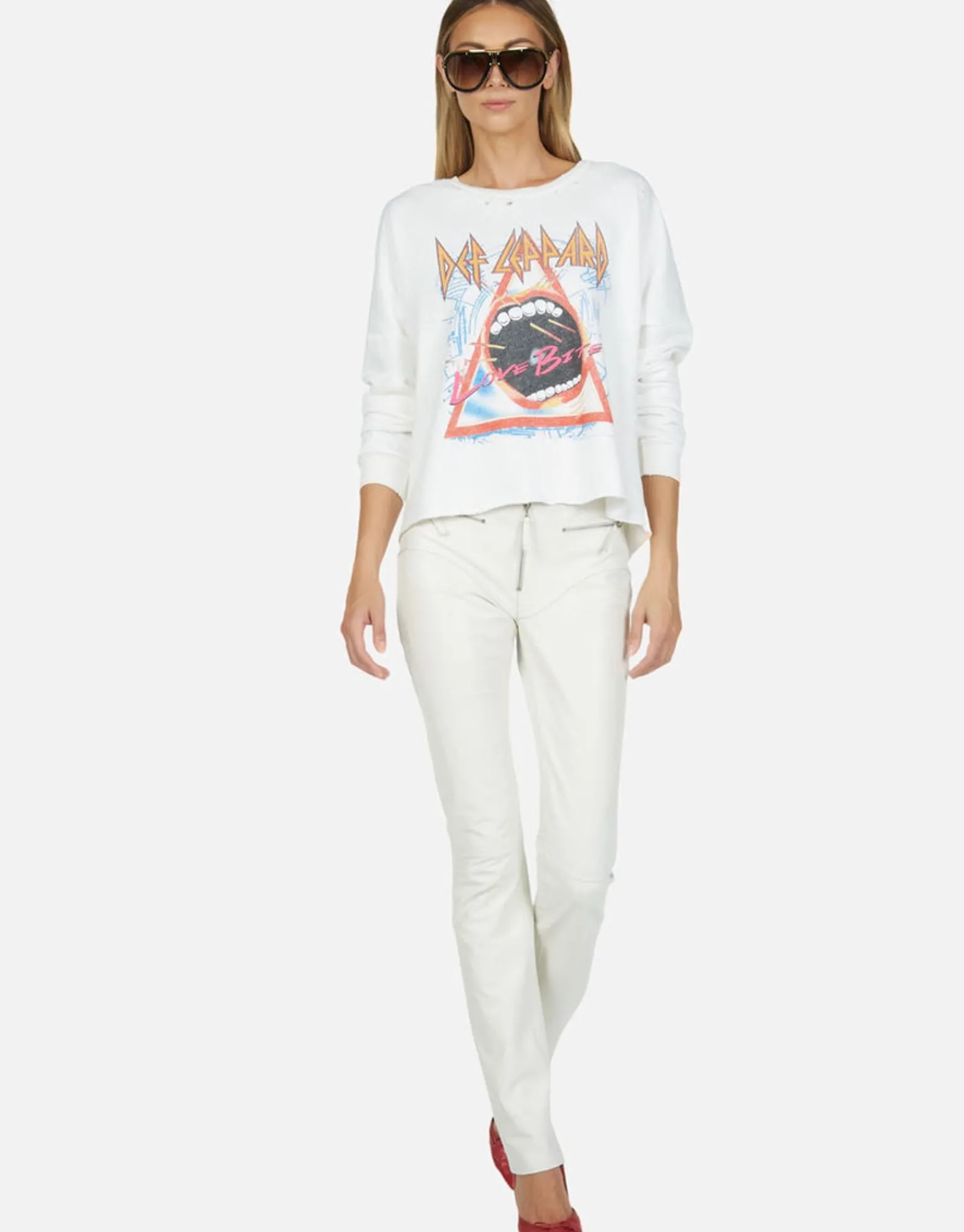 Sale Def Leppard Love Bites Classic L/S Crop Pullover | Lee By Women Long Sleeve
