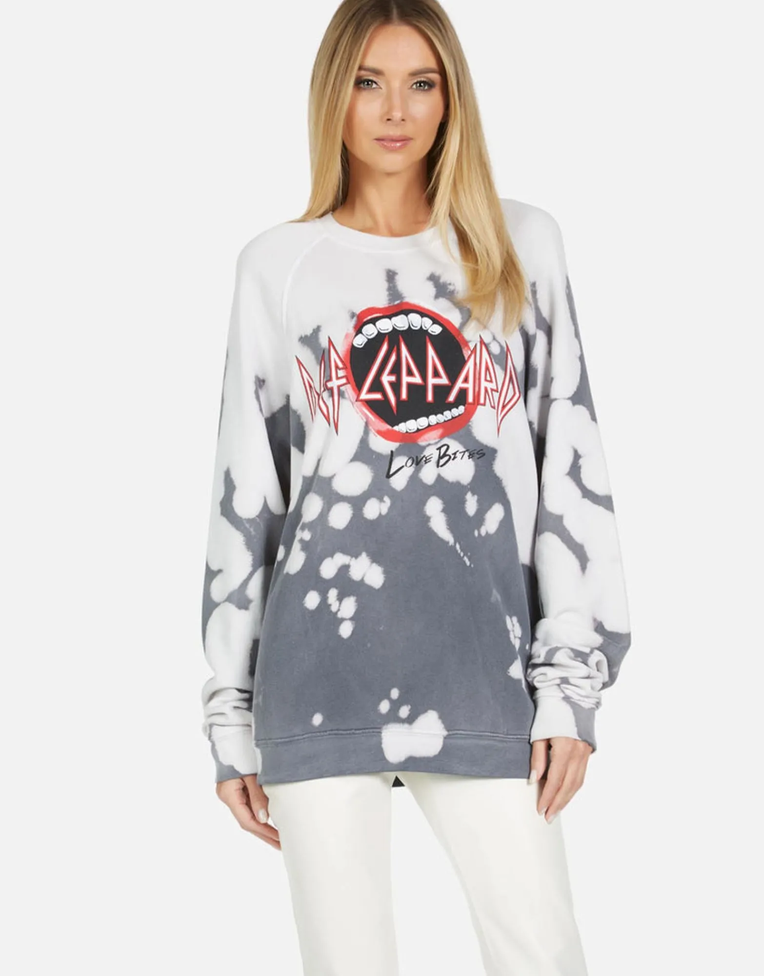 Best Sale Def Leppard Love Bites Ii L/S Raglan Pullover | Anela By Women Long Sleeve
