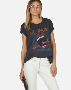 Outlet Def Leppard Love Bites Vintage Band Tee By Women Short Sleeve
