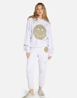 New Diamond Happyface Hoodie In Lt Purple | Trina By Women Hoodies