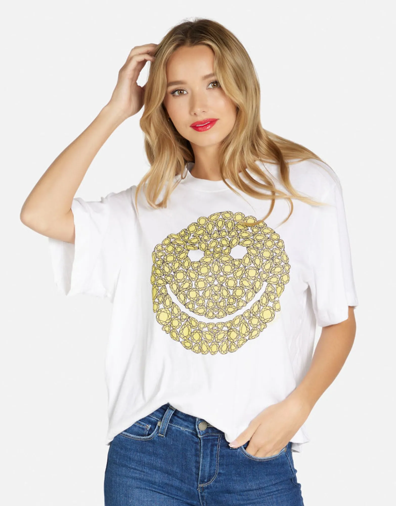 Clearance Diamond Happyface Women'S Tee In | Rue By Women Short Sleeve