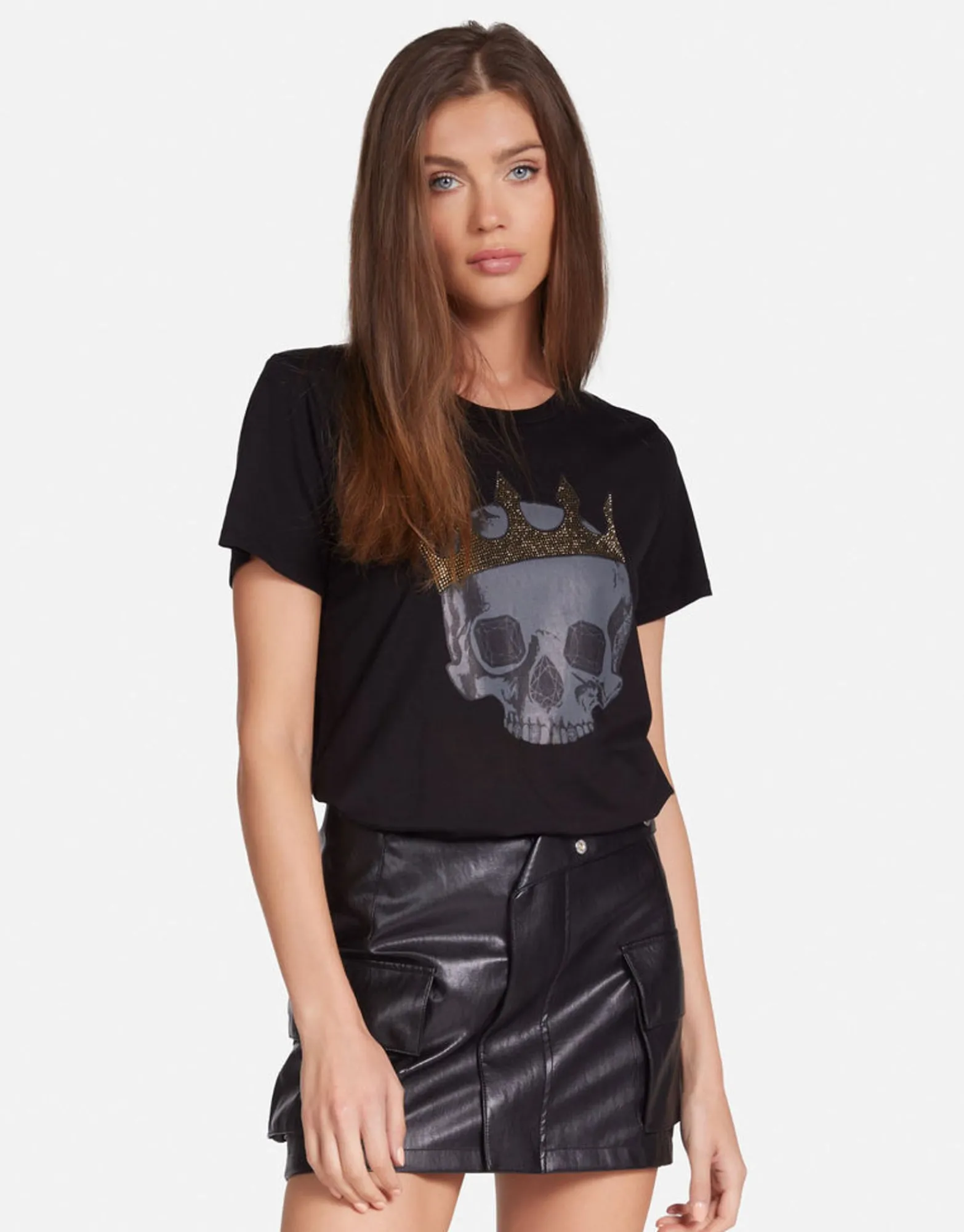 Best Sale Diamond Royal Skull Boyfriend Tee In | Wolf By Women Short Sleeve